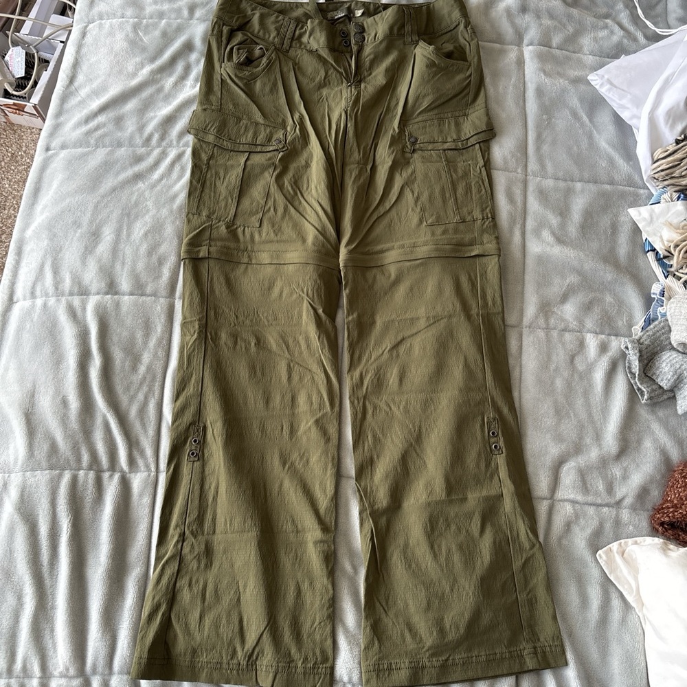 Prana Green Cargo Pants Convertible Design